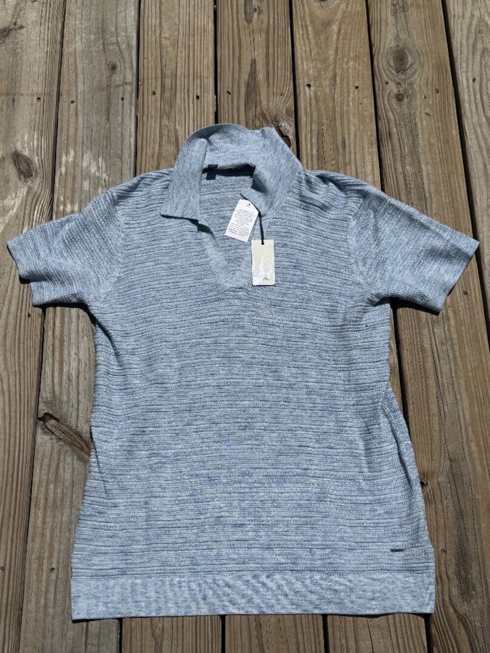 Buffalo David Bitton Knit Polo M  Sweater Coastal Grandpa Quiet Luxury 3798